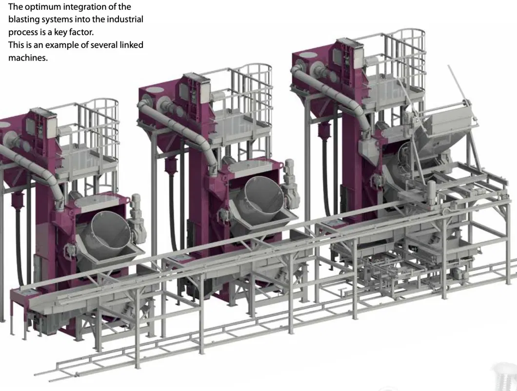 Taa Brand Automatic Tilting Barrel Blaster Equipment Rolling Drum Shot Blasting Machine