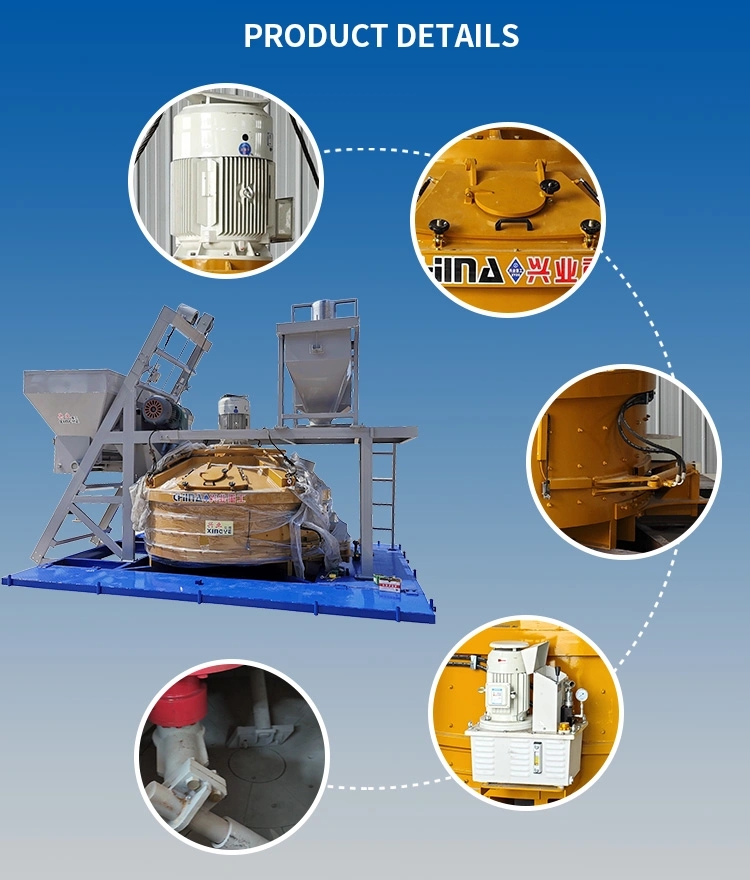 Sand Cement Mixing Plant Industrial Concrete Planetary Mixer Machine with Lifting Hopper